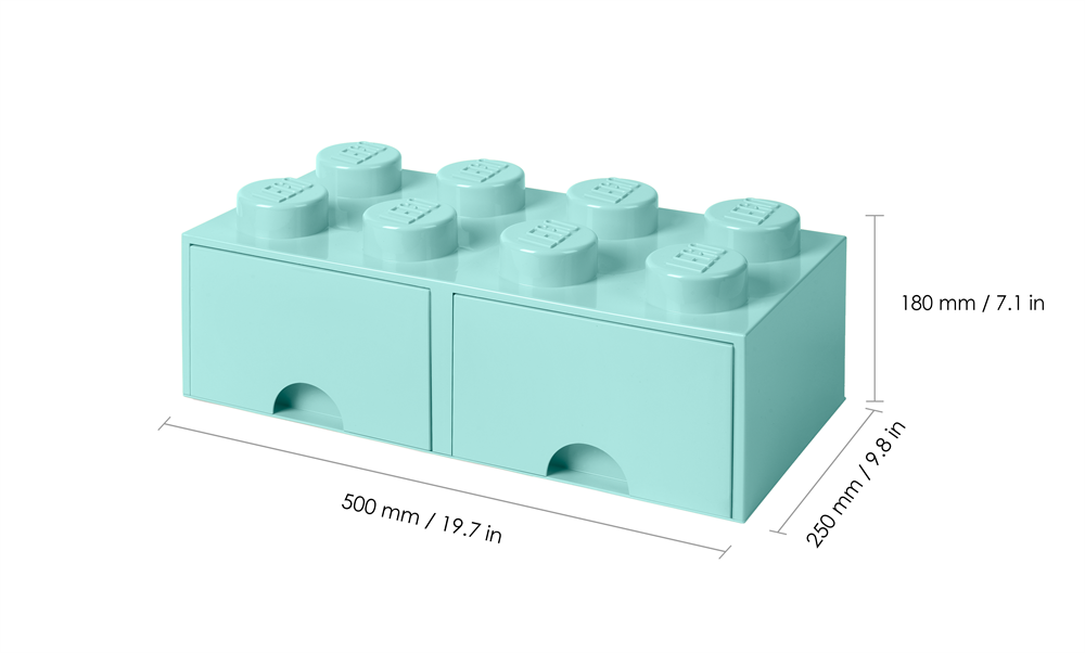 LEGO Fiókos tárolódoboz 2x4, Aqua