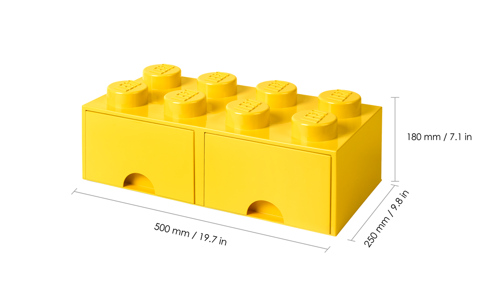 LEGO Fiókos tárolódoboz 2x4, sárga