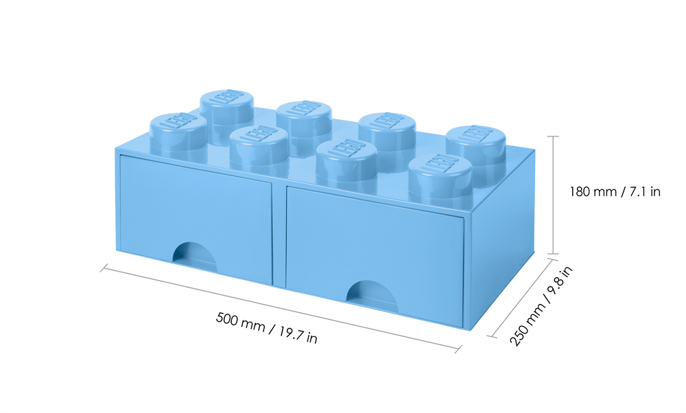 LEGO Fiókos tárolódoboz 2x4, világoskék