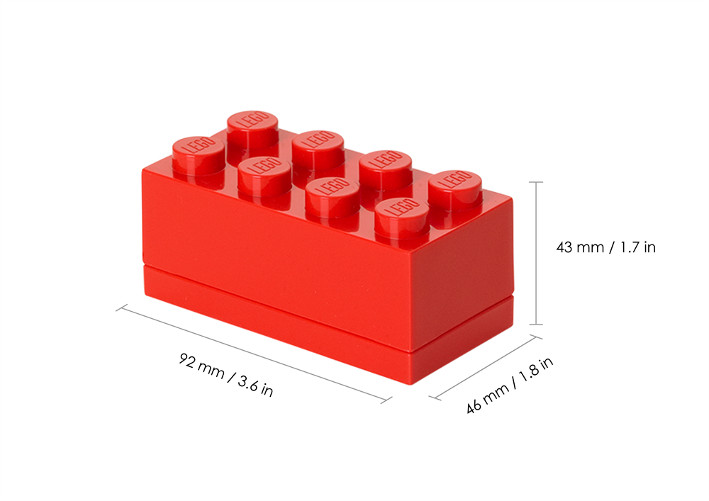 LEGO Tárolódoboz mini 2x4, piros