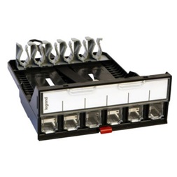Legrand 033766 üres patch kazetta 6xRJ45 LCS3 port fogadására, porvédő retesszel Cat5e..Cat8