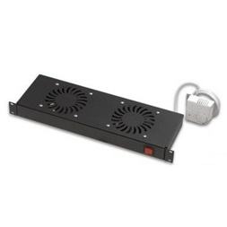 LEGRAND ventilátor 1U-19" 2 ponton rögzíthető csavarral MÉLY: 150 2 ventilátoros + termosztát fekete Estap