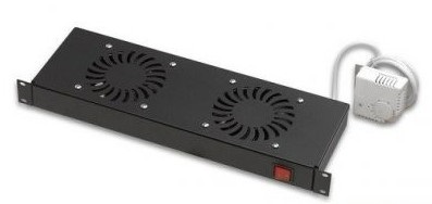 LEGRAND ventilátor 1U-19" 2 ponton rögzíthető csavarral MÉLY: 150 2 ventilátoros + termosztát fekete Estap