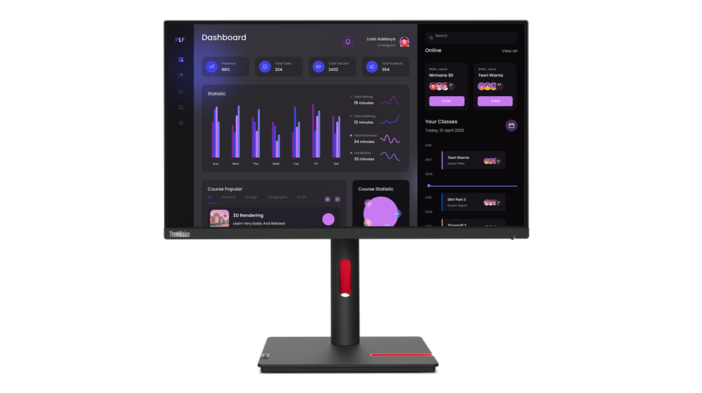 Lenovo 23,8" ThinkVision T24i-30 FHD IPS DP/VGA/HDMI/USB monitor
