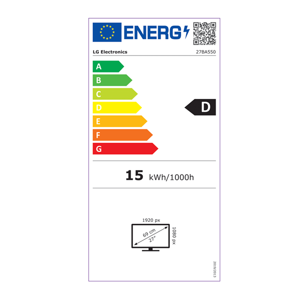 LG 27" 27BA550-B FHD IPS 100Hz USB/HDMI/VGA/DP fekete LED monitor