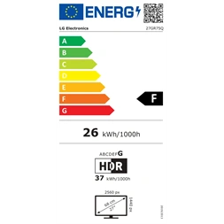 LG 27" 27GR75Q-B QHD IPS 165Hz DP/HDMI gamer monitor