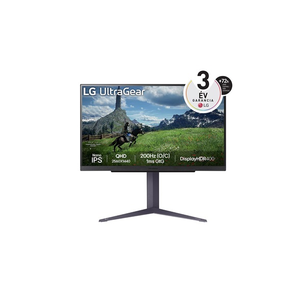 LG 27" 27GS85Q-B QHD LED IPS 180Hz LED gamer monitor (Újracsomagolt)