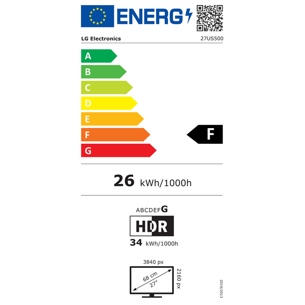 LG 27" 27US500-W.AEU 4K UHD IPS HDMI/DP monitor