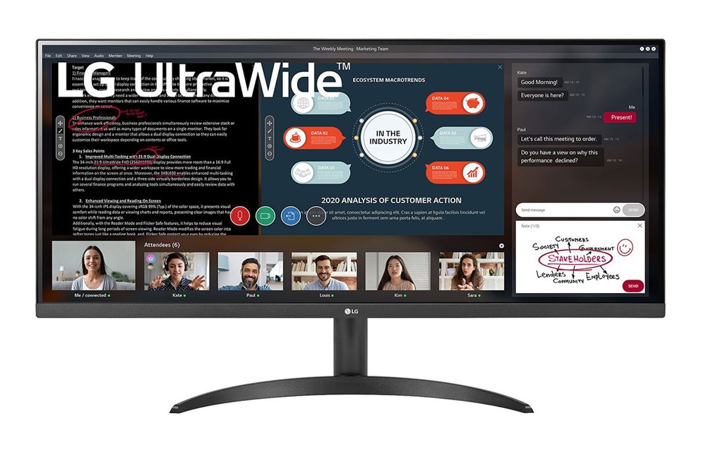LG 34" 34WP500 FHD+ IPS HDMI monitor