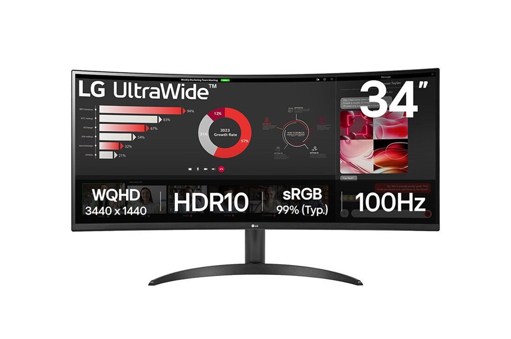 LG 34" 34WR50QK-B.AEU UWQHD VA 100Hz HDMI/DP ívelt monitor