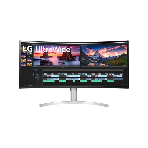 LG 37,5" 38WN95CP-W WQHD+ NanoCell IPS 144Hz HDMI/USB/Thunderbolt fehér-ezüst ívelt gamer monitor