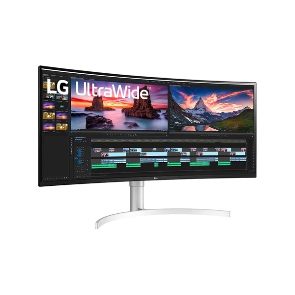 LG 37,5" 38WN95CP-W WQHD+ NanoCell IPS 144Hz HDMI/USB/Thunderbolt fehér-ezüst ívelt gamer monitor