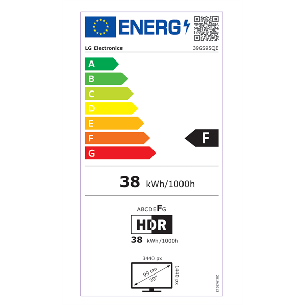 LG 39" 39GS95QE-B Ultragear UWQHD 240Hz HDMI/DP ívelt OLED gamer monitor