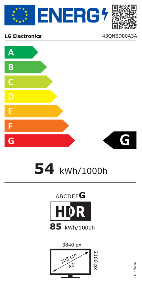 LG 43" 43QNED80A3A 4K UHD AI Smart QNED TV