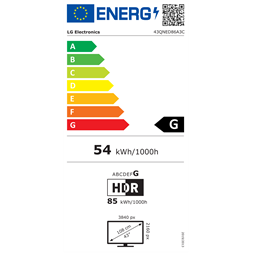 LG 43" 43QNED86A3C 4K UHD AI Smart QNED evo MiniLED TV