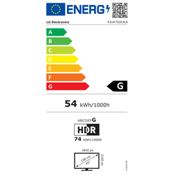 LG 43" 43UA75003LA 4K UHD AI Smart TV