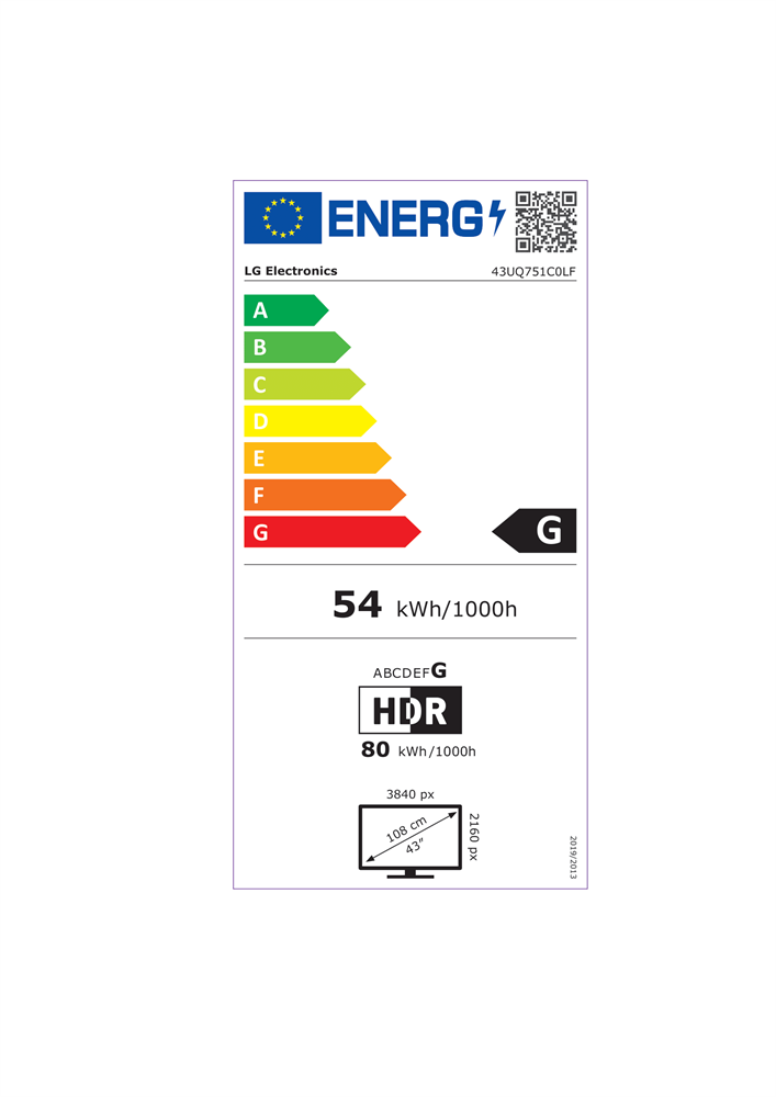 LG 43" 43UQ751C0LF 4K UHD Smart LED TV