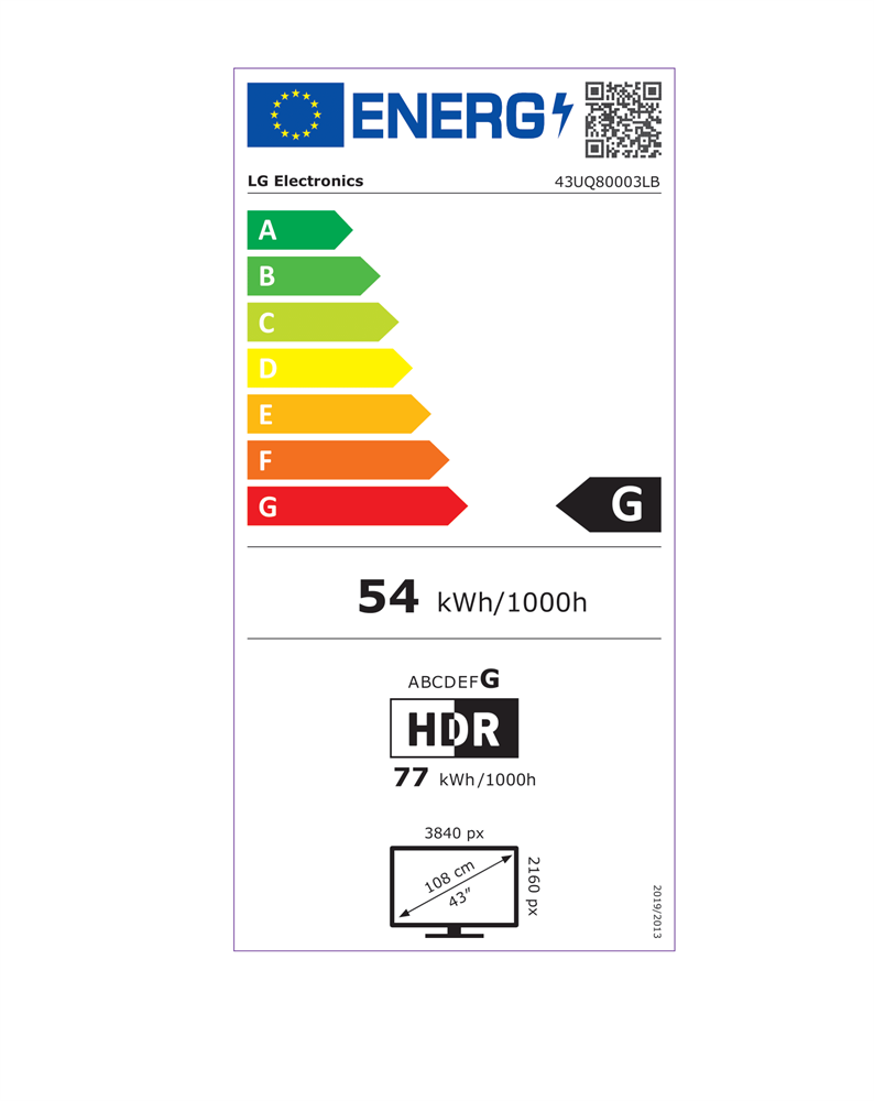 LG 43" 43UQ80003LB 4K UHD Smart LED TV
