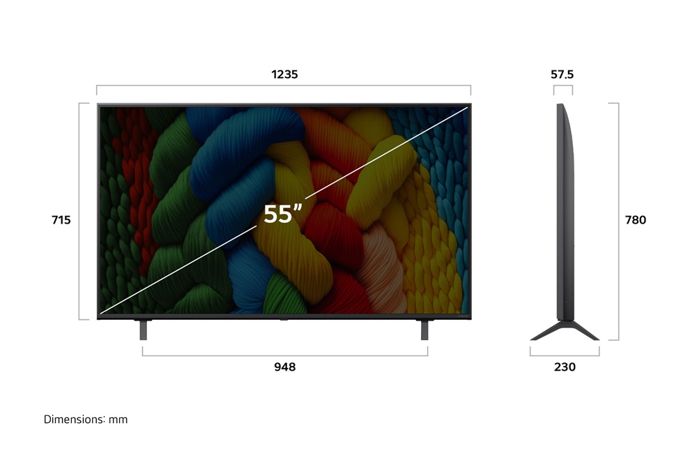 LG 55" 55NANO80A3B 4K UHD NanoCell AI Smart TV