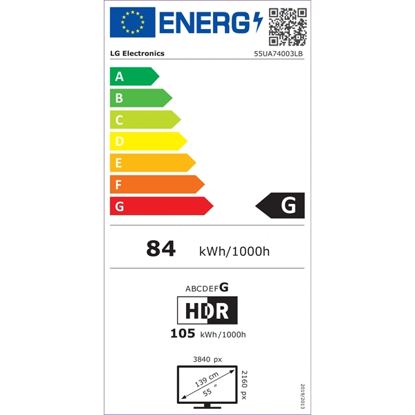 LG 55" 55UA74003LB 4K UHD AI Smart TV