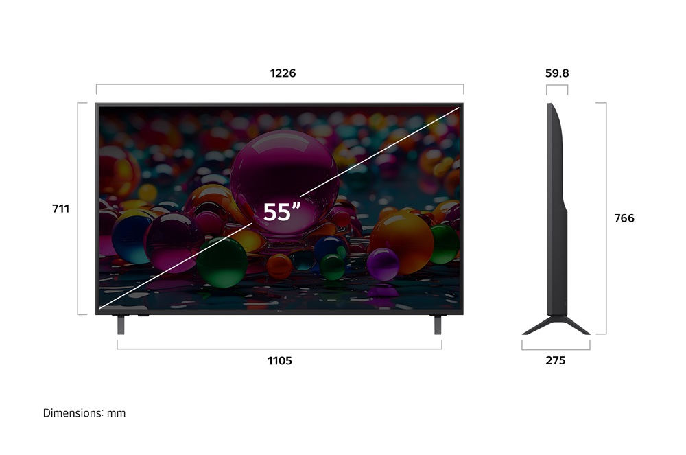 LG 55" 55UA75003LA 4K UHD AI Smart TV
