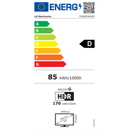 LG 75" 75QNED84A3C 4K UHD AI Smart QNED TV