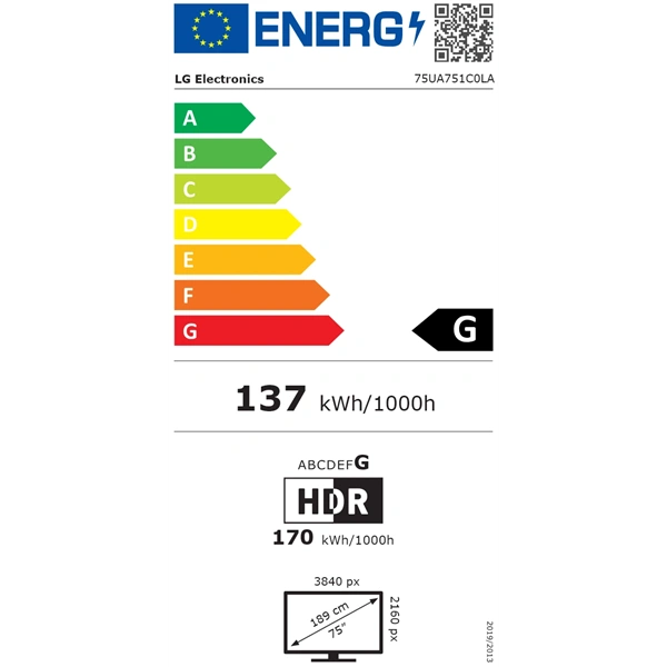 LG 75" 75UA751C0LA 4K UHD AI Smart TV