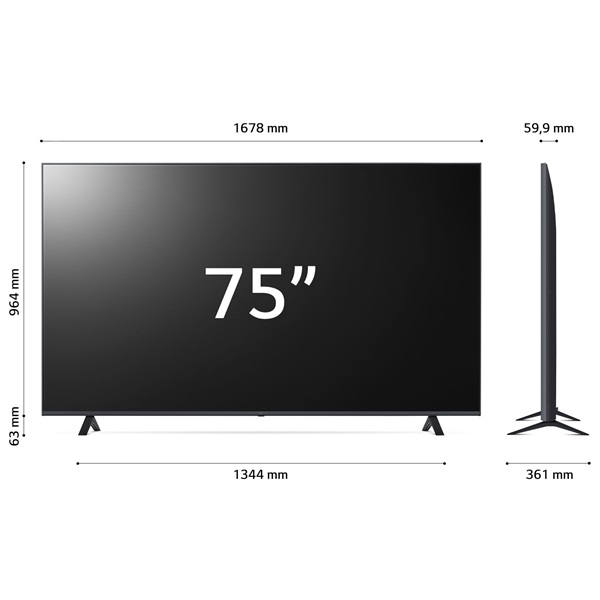 LG 75" 75UR78003LK 4K UHD Smart LED TV (Újracsomagolt)