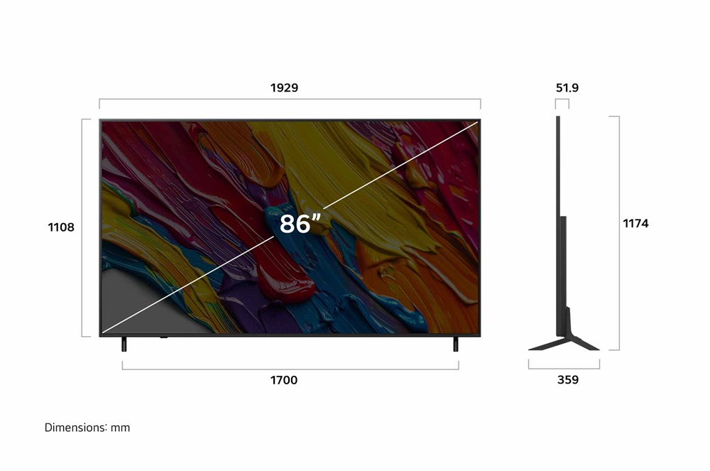 LG 86" 86QNED82A3B 4K UHD AI Smart QNED TV