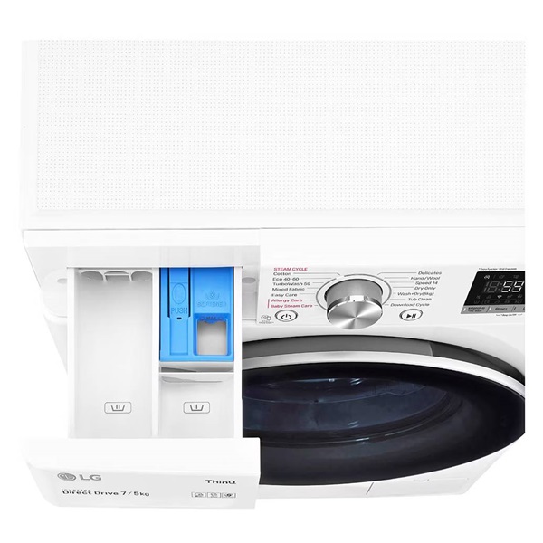 LG F2DV5S7S1E keskeny 7 kg elöltöltős mosó-szárítógép