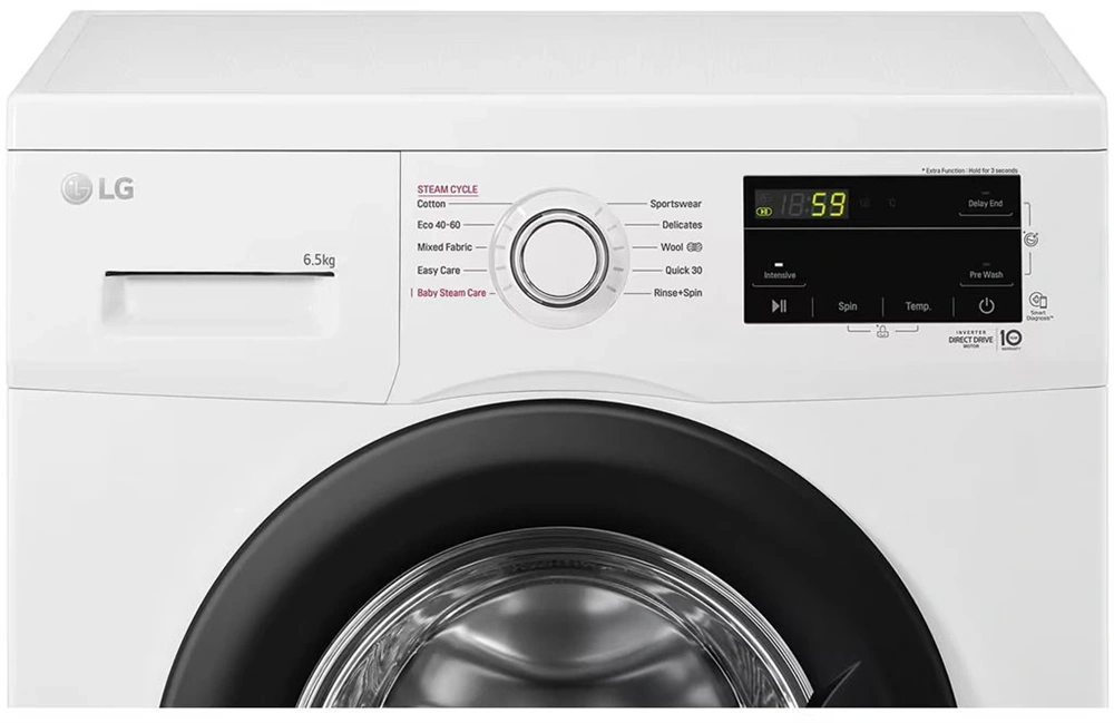 LG F2J3WSBWE fehér, elöltöltős, max.1200ford., 6,5 kg, mosógép (Újszerű)