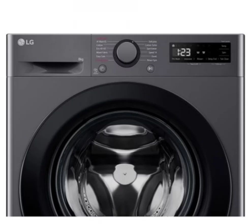 LG F2WR508SBM inox, elöltöltős, keskeny, max.1200ford., 8 kg, mosógép (Újszerű)