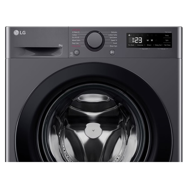 LG F2WR508SBM inox, elöltöltős, keskeny, max.1200ford., 8 kg, mosógép (Újszerű)