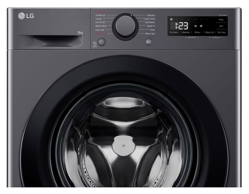 LG F2WR508SBM inox, elöltöltős, keskeny, max.1200ford., 8 kg, mosógép (Újszerű)