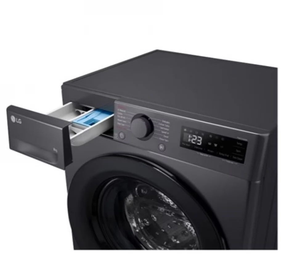 LG F2WR508SBM inox, elöltöltős, keskeny, max.1200ford., 8 kg, mosógép