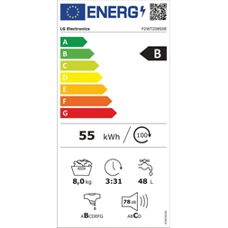 LG F2WT208S0E fehér, elöltöltős, max.1200ford., 8 kg, mosógép (Újszerű)