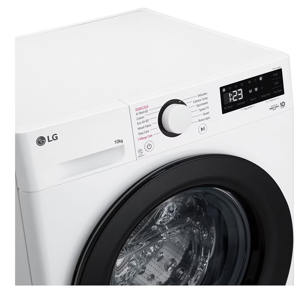 LG F4WR510SBW fehér, elöltöltős, max.1400ford., 10 kg, mosógép