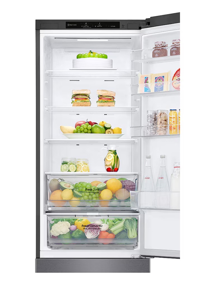 LG GBP62DSNCC1 grafit, alulfagyasztós, Hűtő:277L, Fagyasztó:107L, DoorCooling + LINEAR Cooling hűtőszekrény