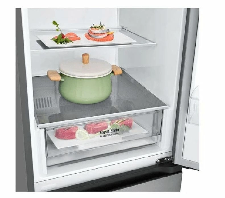 LG GBV22L0EPY ezüst, alulfagyasztós, Hűtő:277L, Fagyasztó:110L, DoorCooling + LINEAR Cooling hűtőszekrény (Használt - A)