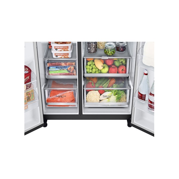 LG GSXV90MCDE fekete, Side-by-Side, Hűtő:416L, Fagyasztó:219L, Total No frost hűtőszekrény