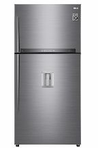 LG GTF916PZPED ezüst, felülfagyasztós, Hűtő:418L, Fagyasztó:174L, Total No frost hűtőszekrény