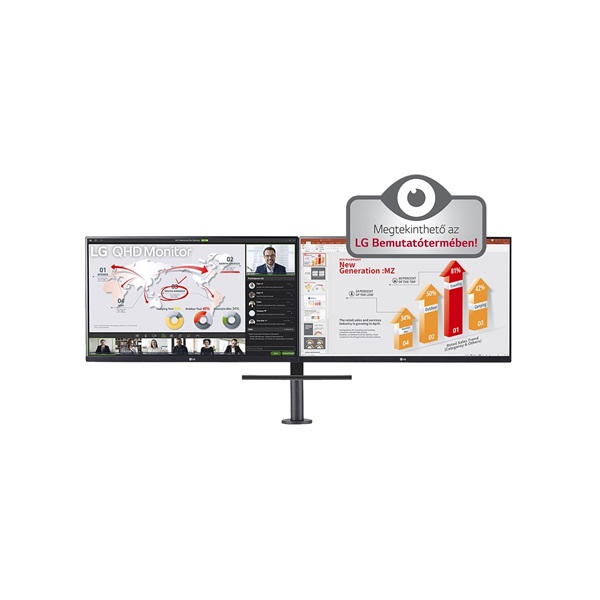 LG 27" Ergonomic 27QP88DP-BS Dual QHD IPS HDMI/DP/USB-C monitor