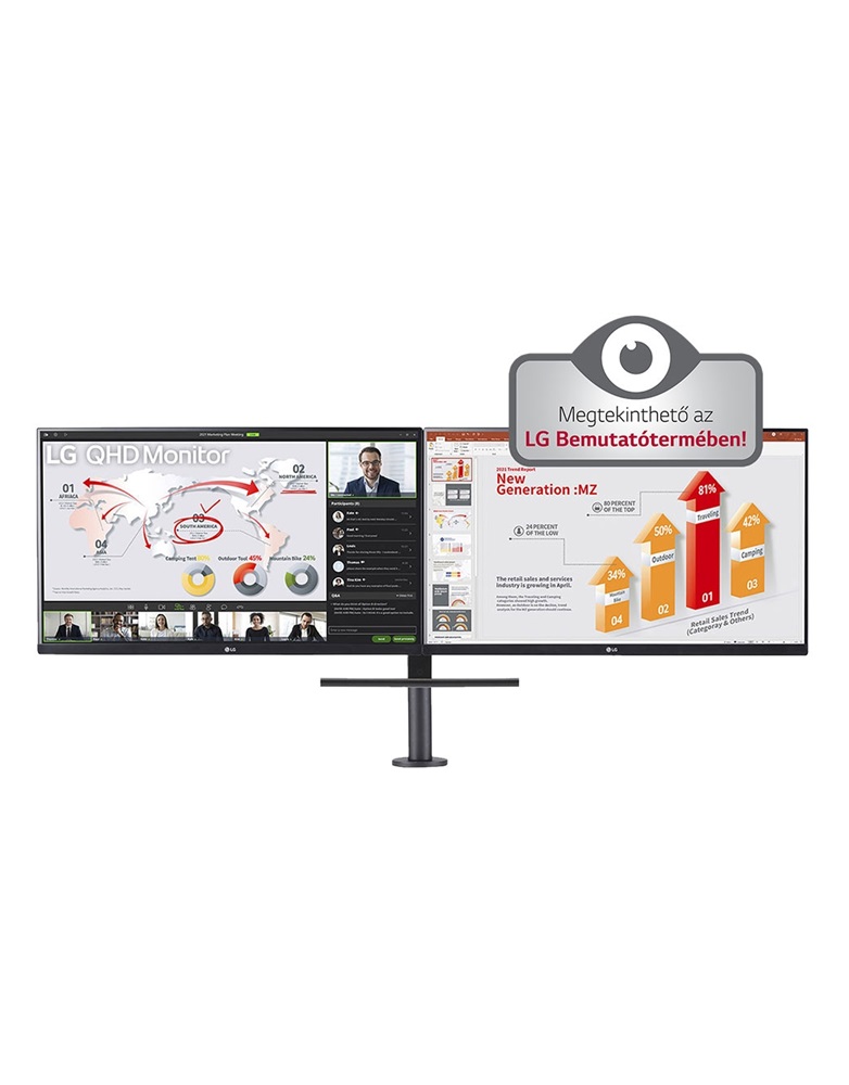 LG 27" Ergonomic 27QP88DP-BS Dual QHD IPS HDMI/DP/USB-C monitor