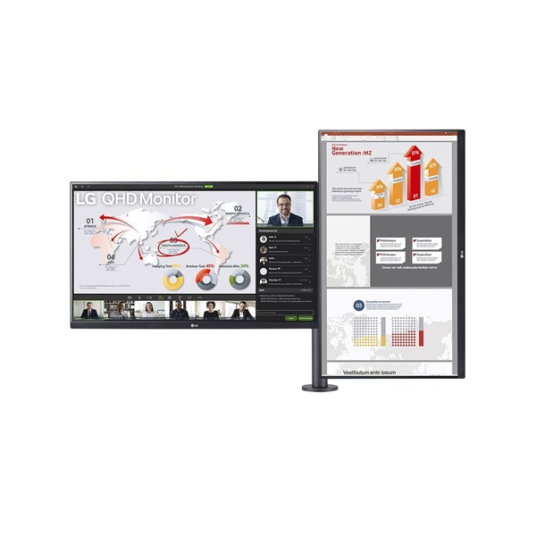 LG 27" Ergonomic 27QP88DP-BS Dual QHD IPS HDMI/DP/USB-C monitor