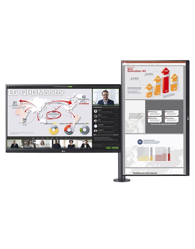 LG 27" Ergonomic 27QP88DP-BS Dual QHD IPS HDMI/DP/USB-C monitor
