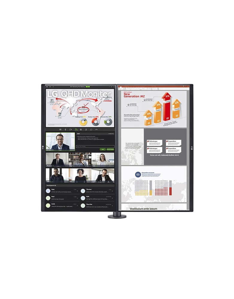 LG 27" Ergonomic 27QP88DP-BS Dual QHD IPS HDMI/DP/USB-C monitor