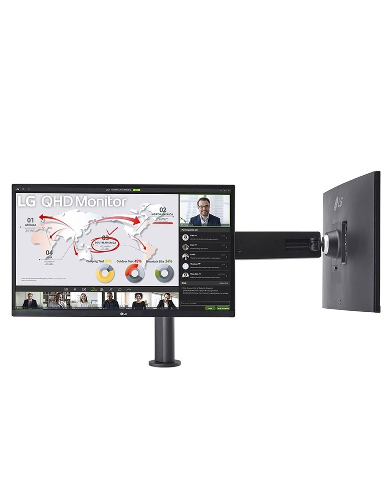 LG 27" Ergonomic 27QP88DP-BS Dual QHD IPS HDMI/DP/USB-C monitor