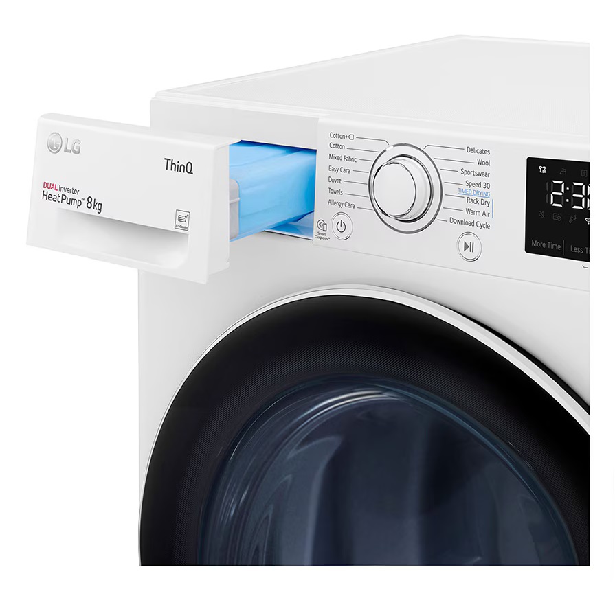 LG RH80V3AV6N fehér, 8 kg, hőszivattyús, szárítógép