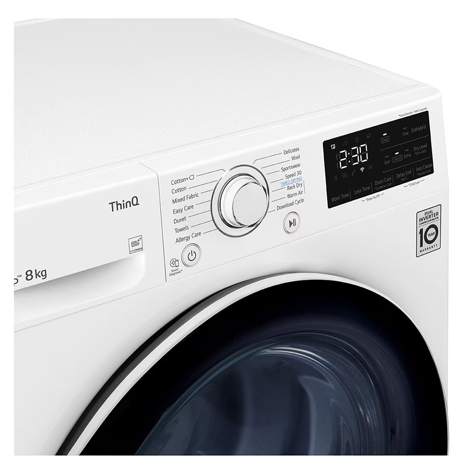 LG RH80V3AV6N fehér, 8 kg, hőszivattyús, szárítógép