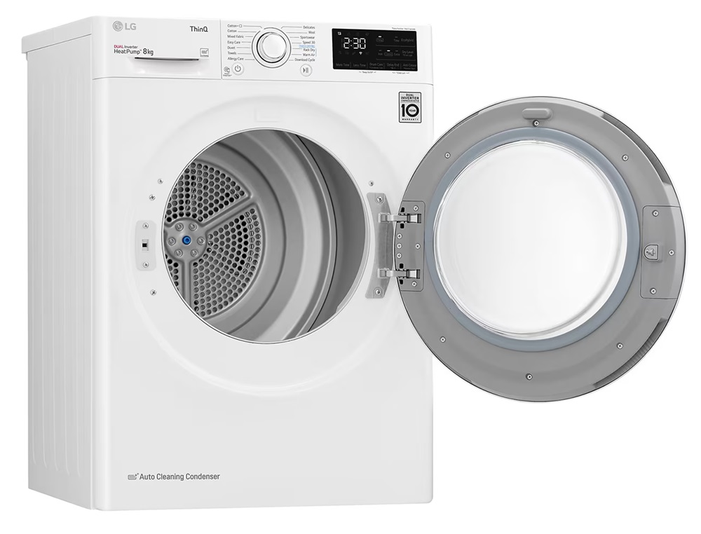 LG RH80V3AV6N fehér, 8 kg, hőszivattyús, szárítógép
